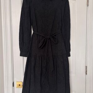 Rachel Parcell Black Eyelet Midi Dress